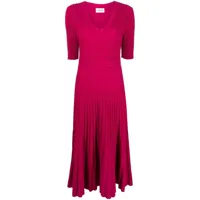 p.a.r.o.s.h. robe mi-longue abitro à design plissé - rose