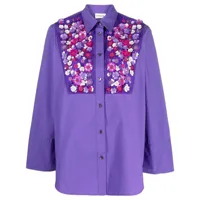 p.a.r.o.s.h. chemise à appliques fleurs - violet