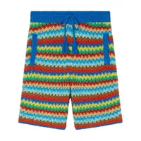 alanui short over the rainbow en crochet - bleu