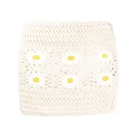 alanui jupe daisy en crochet - blanc