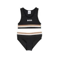 boss kidswear bikini à logo imprimé - noir