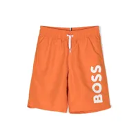 boss kidswear short de bain à logo imprimé - orange