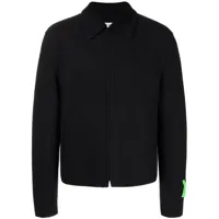 off-white veste zippée à patch logo - noir