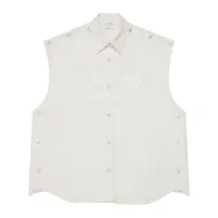 courrèges chemise mega-styling en jean - blanc