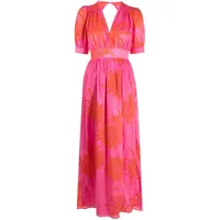 pinko robe longue en coton à fleurs - rose