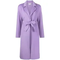 p.a.r.o.s.h. manteau en laine à taille ceinturée - violet