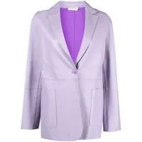 p.a.r.o.s.h. blazer en cuir à simple boutonnage - violet