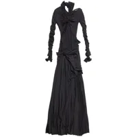 balenciaga robe longue à détail noué - noir