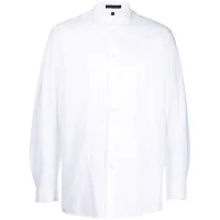 shiatzy chen chemise en coton à design sans col - blanc