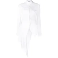isabel benenato chemise asymétrique à manches longues - blanc