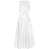 proenza schouler white label robe mi-longue en popeline à découpes - blanc