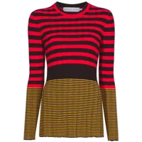proenza schouler white label pull rayé slinky à manches longues - rouge