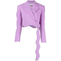 mach & mach veste crop à taille ceinturée - violet