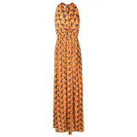 lygia & nanny robe longue vênus à dos-nu - orange