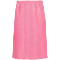 moschino jupe crayon en tweed à taille haute - rose
