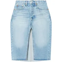 re/done jupe en jean à coupe mi-longue - bleu