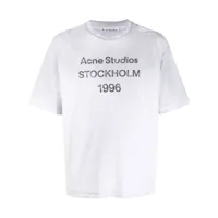 acne studios t-shirt en coton à logo imprimé - gris