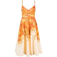 zimmermann robe trapèze à fleurs - orange
