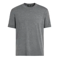 zegna t-shirt en laine à manches courtes - gris