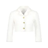 giambattista valli veste crop en tweed - blanc