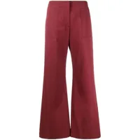 there was one pantalon cargo ample à taille haute - rouge