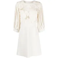 see by chloé robe courte à détails en dentelle - blanc