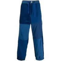 emporio armani pantalon droit à design patchwork - bleu