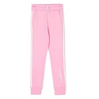 karl lagerfeld kids pantalon de jogging fuselé à bandes contrastantes - rose