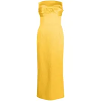 tove robe bustier à détail torsadé - jaune