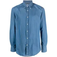 brunello cucinelli chemise en jean à manches longues - bleu