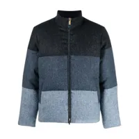 thom browne veste matelassée à design colour block - bleu