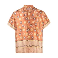 bode chemise en soie à fleurs - marron