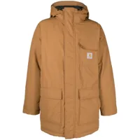 carhartt wip manteau à patch logo - marron