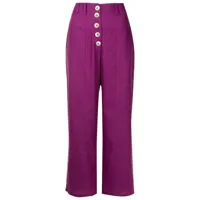 olympiah pantalon boutonnée à coupe crop - violet