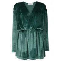 olympiah robe courte en lurex à col v - vert