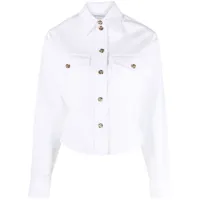 victoria beckham chemise en coton à coupe crop - blanc
