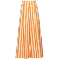 la doublej pantalon palazzo à rayures verticales - orange