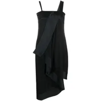 christian dior pre-owned robe asymétrique à design drapé - noir