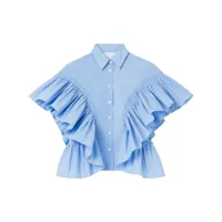 az factory x lutz huelle chemise waterfall à manches volantées - bleu