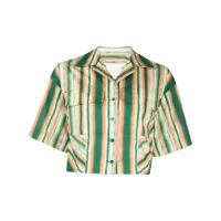 3.1 phillip lim chemise en coton crop à rayures - vert