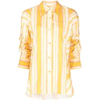 3.1 phillip lim chemise rayée en coton à manches longues - jaune