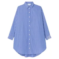 az factory x lutz huelle robe-chemise parachute à fines rayures - bleu