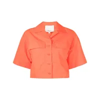 3.1 phillip lim chemise crop à manches courtes - orange