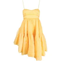 cecilie bahnsen robe courte demi à design asymétrique - jaune