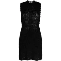 ganni robe courte en crochet - noir