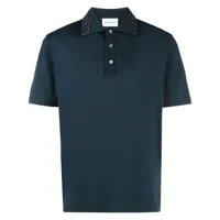 ferragamo cotton short-sleeve polo shirt - bleu