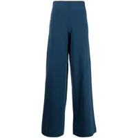 pringle of scotland pantalon en maille à taille haute - bleu
