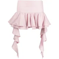 blumarine minijupe drapée à design péplum - rose