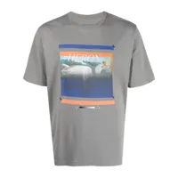 heron preston t-shirt en coton à imprimé graphique - gris