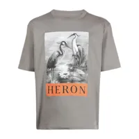 heron preston t-shirt en coton à imprimé heron - gris